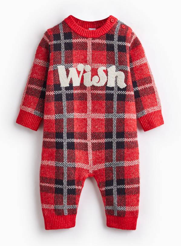  Family Matching Tartan Check Wish Slogan Romper 6-9 months